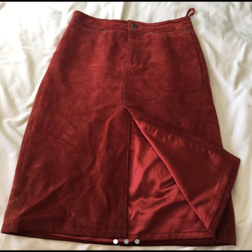 Genuine Leather red skirt